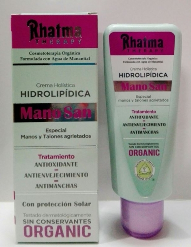 Rhatma Therapy Mano San, 100ml. Crema Hidrolipídica. Manos y talones.