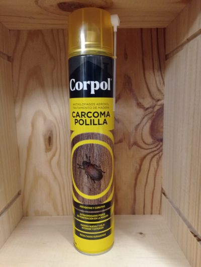 Corpol Matacarcoma Antixilófagos para madera, 500ml spray. Carcoma-Termita-Polilla
