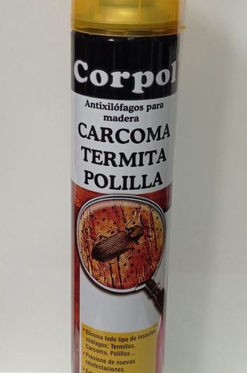 Corpol Matacarcoma Antixilófagos para madera, 500ml spray. Carcoma-Termita-Polilla