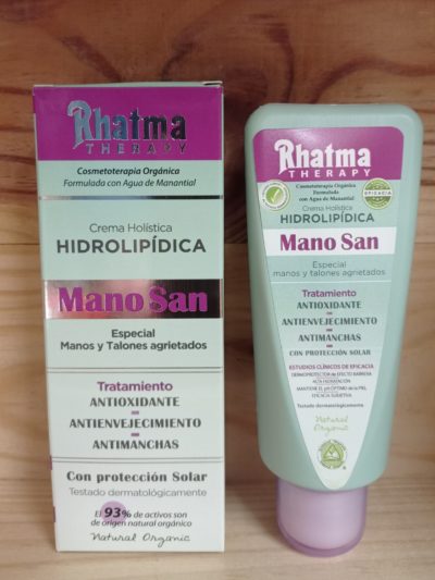 Rhatma Therapy Mano San, 100ml. Crema Hidrolipídica. Manos y talones.